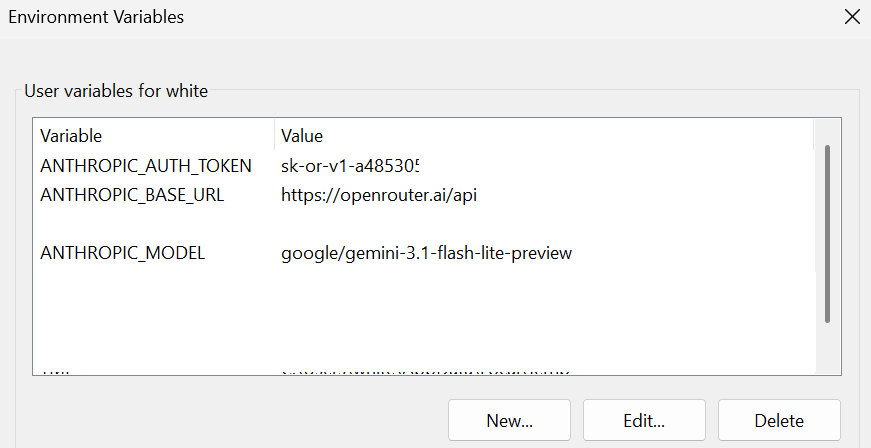 OpenRouter Environment Variables
